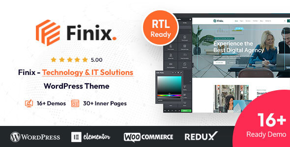 Finix - Technology  IT Solutions WordPress Theme + RTL Ready