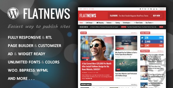 FlatNews – Responsive Magazine WordPress Theme