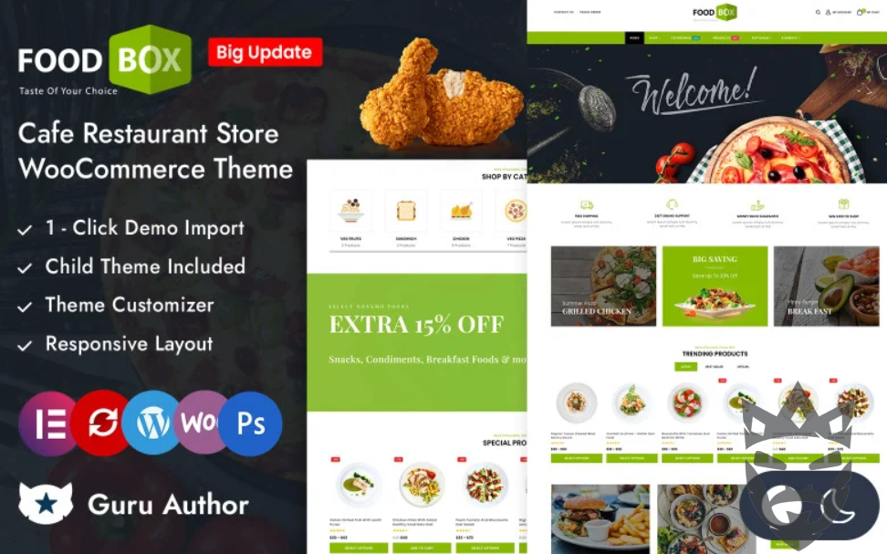 Food Box - Restaurant and Cafe Store Elementor WooCommerce Responsive Theme