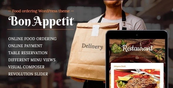 Food ordering WordPress theme for Restaurant - Bon Appetit | Restaurants & Cafes