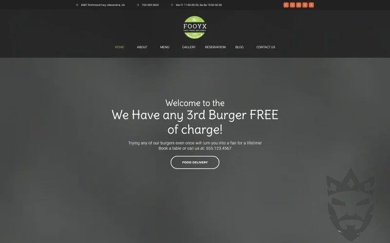 Fooxy - Food Delivery Service WordPress Theme