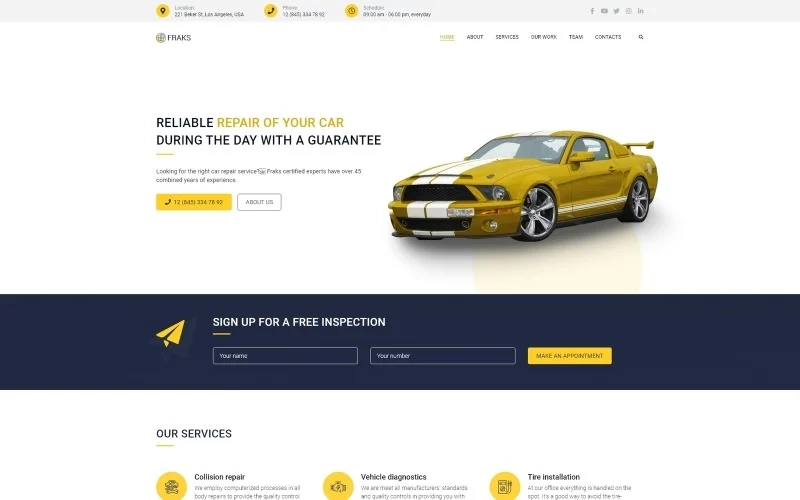 Fraks - Car Repair Multipurpose Classic WordPress Elementor Theme WordPress Theme