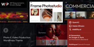 Frame - Photo  Video WordPress Theme + AI