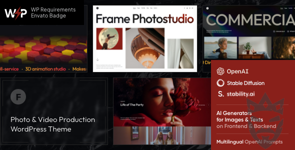 Frame - Photo  Video WordPress Theme + AI