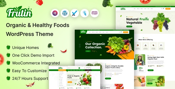 Frutin - Organic  Healthy Food WordPress Theme