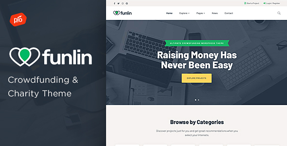 Funlin - Crowdfunding  Charity WordPress Theme