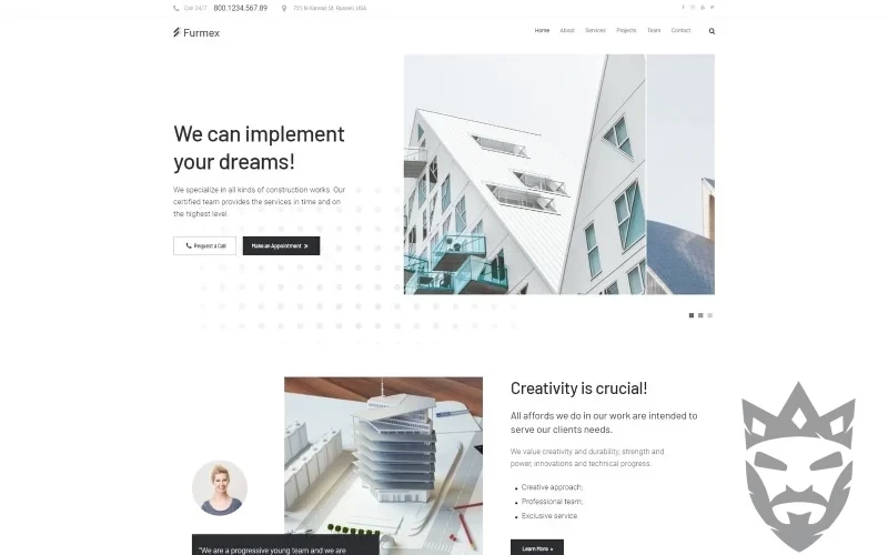 Furmex - Architecture Multipurpose Modern WordPress Elementor Theme WordPress Theme