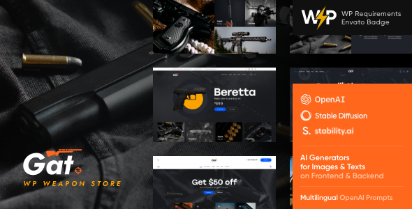 Gat - Gun  Weapon Store WordPress Theme