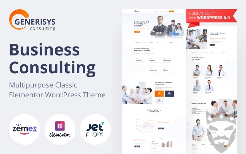 Generisys - Business Consulting Multipurpose Classic WordPress Elementor Theme WordPress Theme