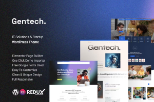 Gentech – IT Solutions  Startup WordPress Theme