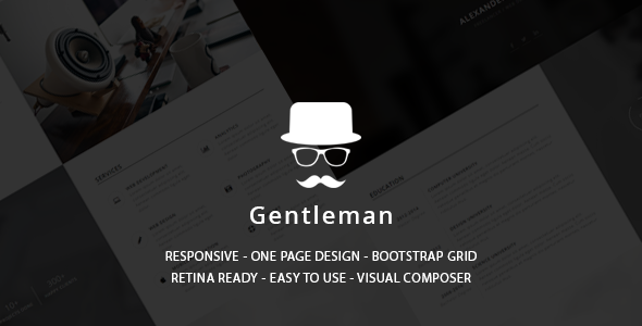 Gentleman - CV  Resume vCard WordPress Theme