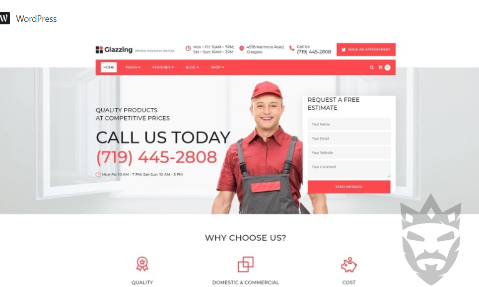 Glazzing - Window Installation Services WordPress Theme