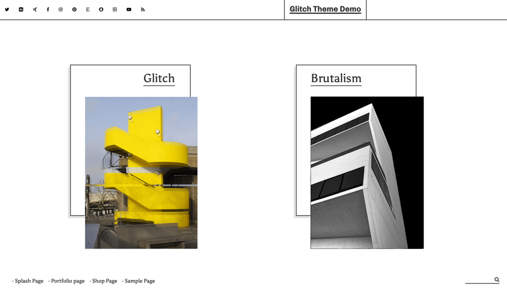 Glitch - Brutalist Themes Wordpress 