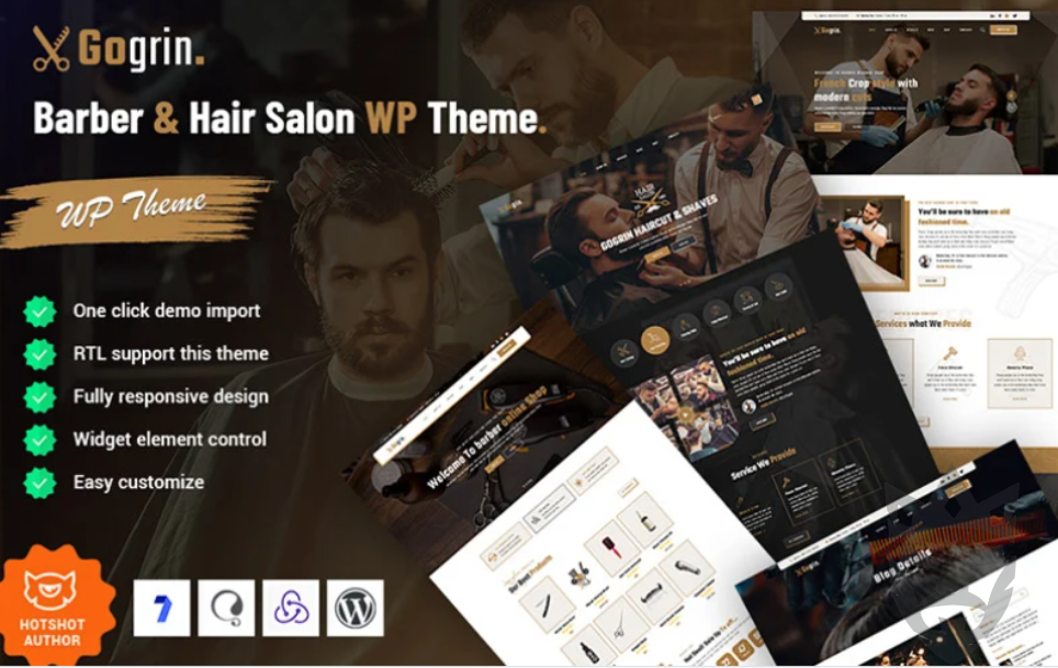 Gogrin - Barber  Hair Salon WordPress Theme