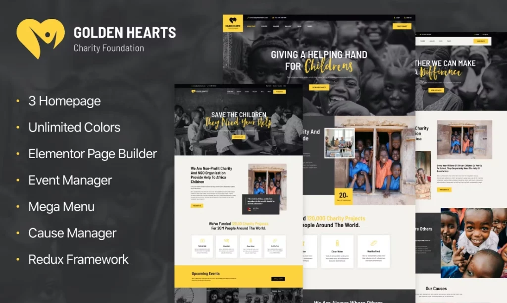 Golden Hearts - Fundraising & Charity Theme