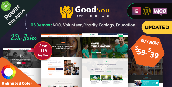 GoodSoul - Charity  Fundraising WordPress Theme