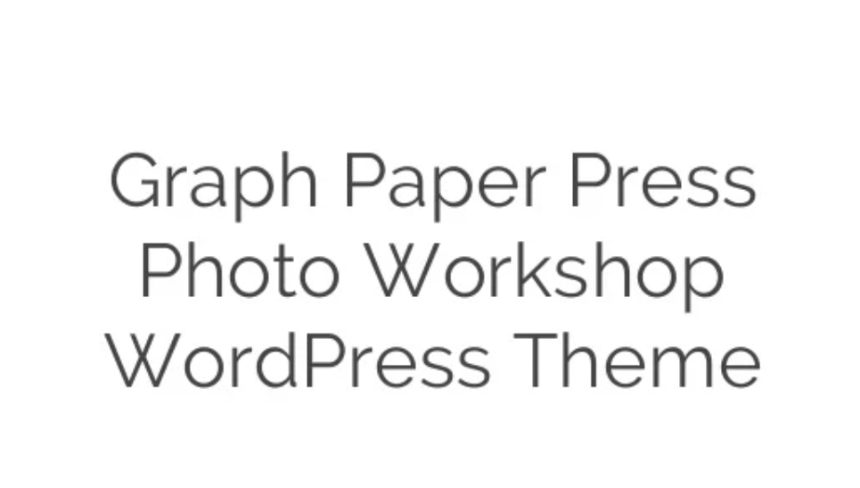 Graph Paper Press Photo Workshop WordPress Theme