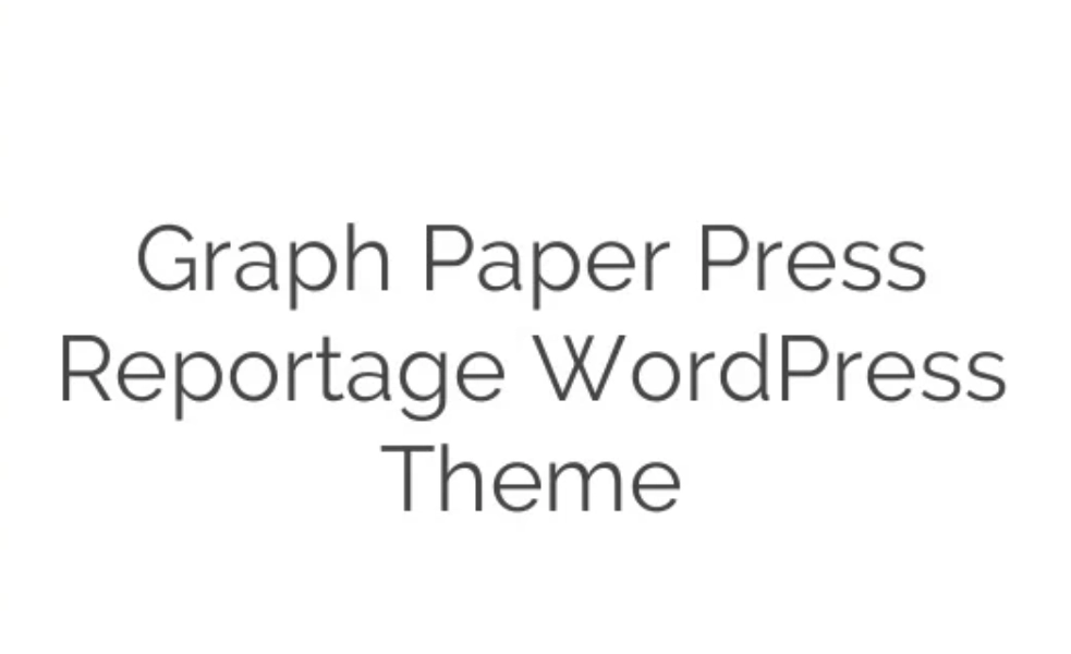 Graph Paper Press Reportage WordPress Theme