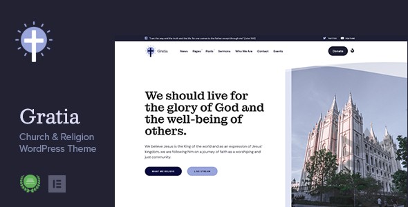 Gratia - Church  Religion WordPress Theme