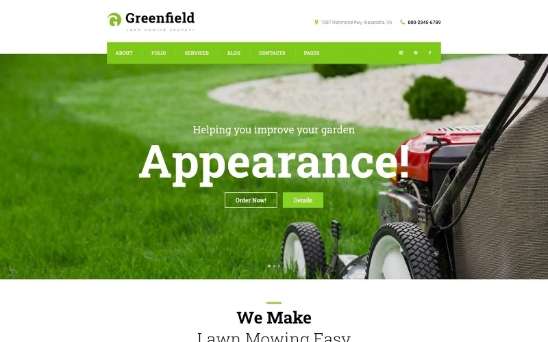 GreenField - Lawn Mowing Company Responsive WordPress Theme