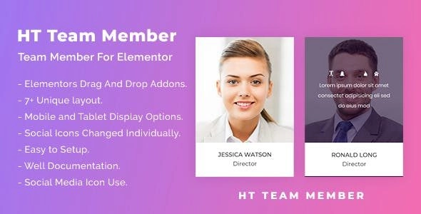 HT Team Member For Elementor