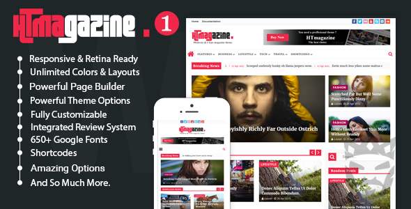 HTmagazine -  WordPress Newspaper Magazine Blog Theme