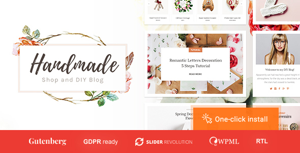 Handmade Shop - Handicraft Blog  Store Creative WordPress Theme