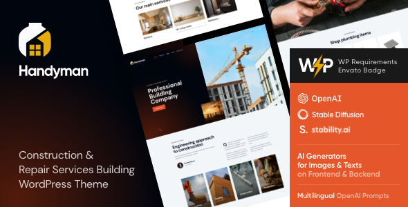 Handyman | Construction and Repair Services Building WordPress Theme