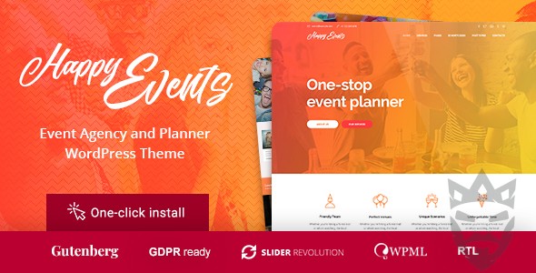 Happy Events - Holiday Planner  Event Agency WordPress Theme