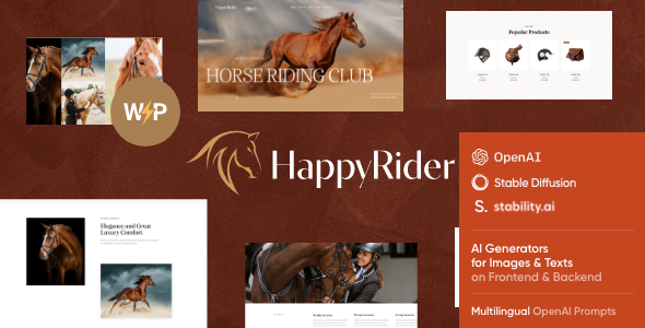 Happy Rider - Horse School  Equestrian Center WordPress Theme