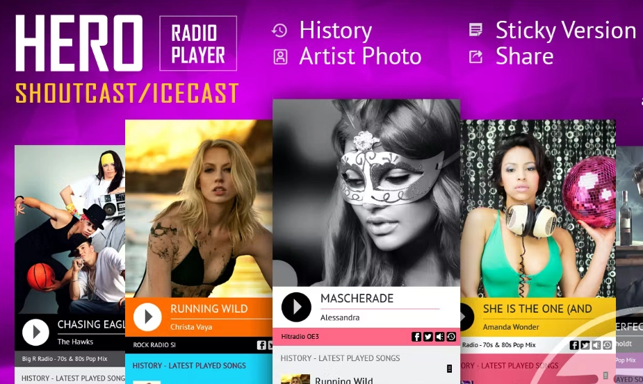 Hero - SHOUTcast and IceCast Radio Player