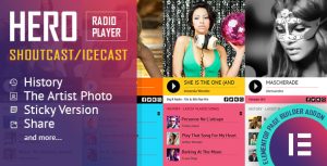 Hero - Shoutcast and Icecast Radio Player With History - Elementor Widget Addon