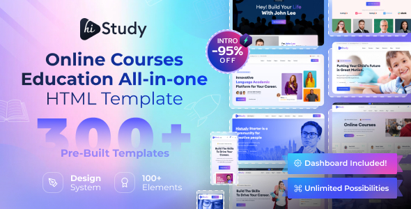 HiStudy - Online Courses  Education Template