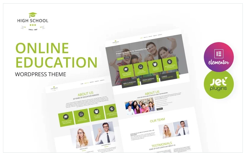 High School - Online Education Elementor WordPress Theme