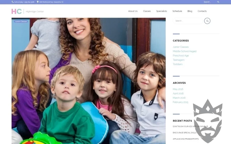 Highridge Center - Kindergarten & Child Care WordPress theme WordPress Theme