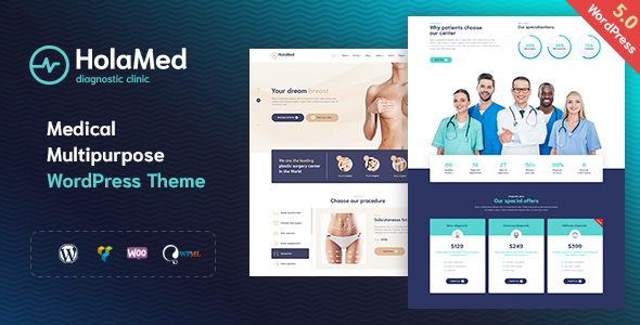 HolaMed - Medical Diagnostic  Plastic Surgery Clinic WordPress Theme