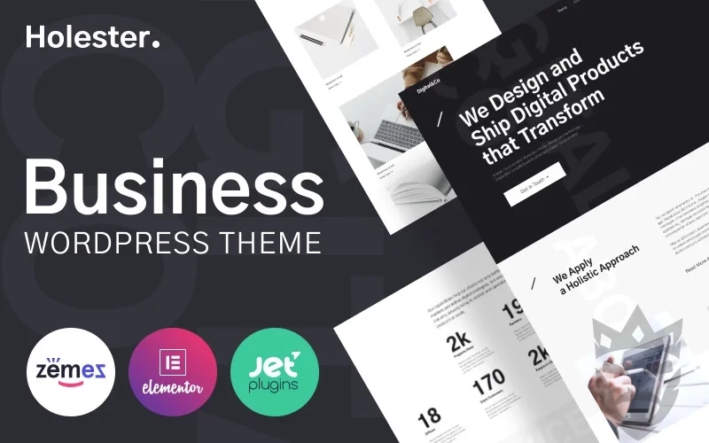 Holester - Business Services Website Template WordPress Theme