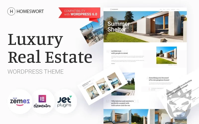 Homeswort - Luxury Real Estate WordPress Elementor Theme WordPress Theme