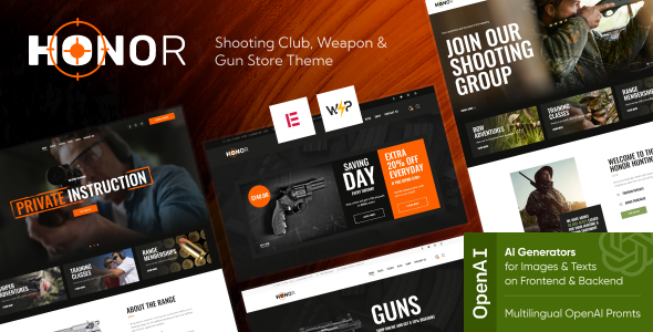 Honor | Shooting Club  Weapon and Gun Store Theme