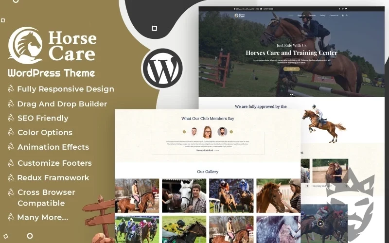 Horses Care - Horse Club and Stables WordPress theme WordPress Theme