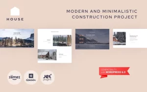 House - Modern And Minimalistic Construction Project Website WordPress Theme