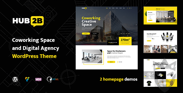 Hub2B - Coworking Space and Digital Agency WordPress Theme