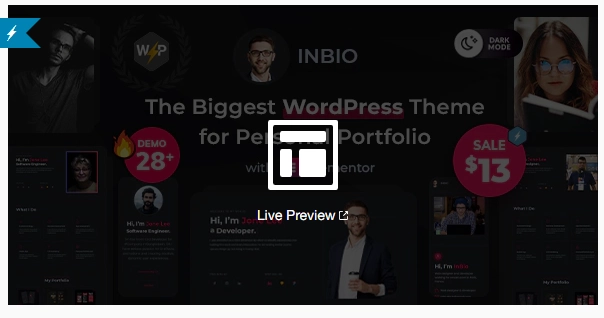 InBio - Personal Portfolio/CV WordPress Theme