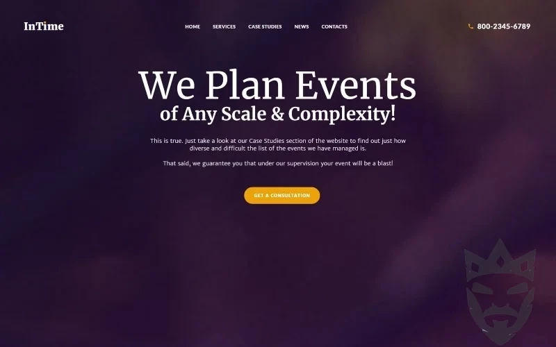 InTime - Events Management Company WordPress Theme