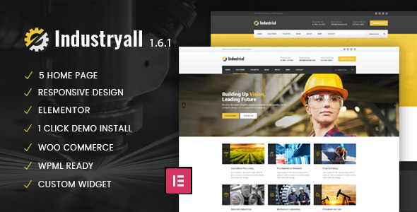 Industryall - Industrial  Factory WordPress Theme