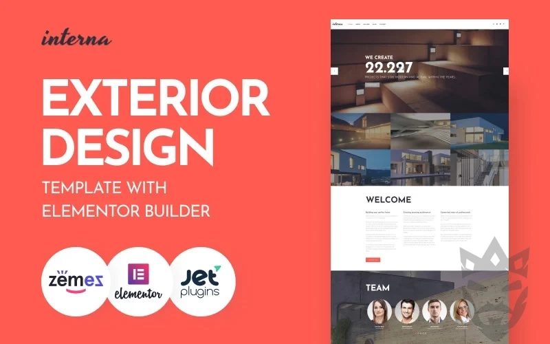 Interna - Exterior Design Template with Elementor Builder WordPress Theme