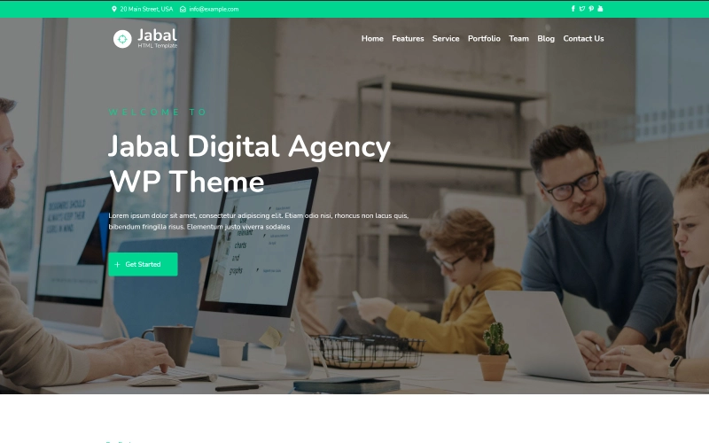 Jabal - Digital Agency One page WordPress Theme