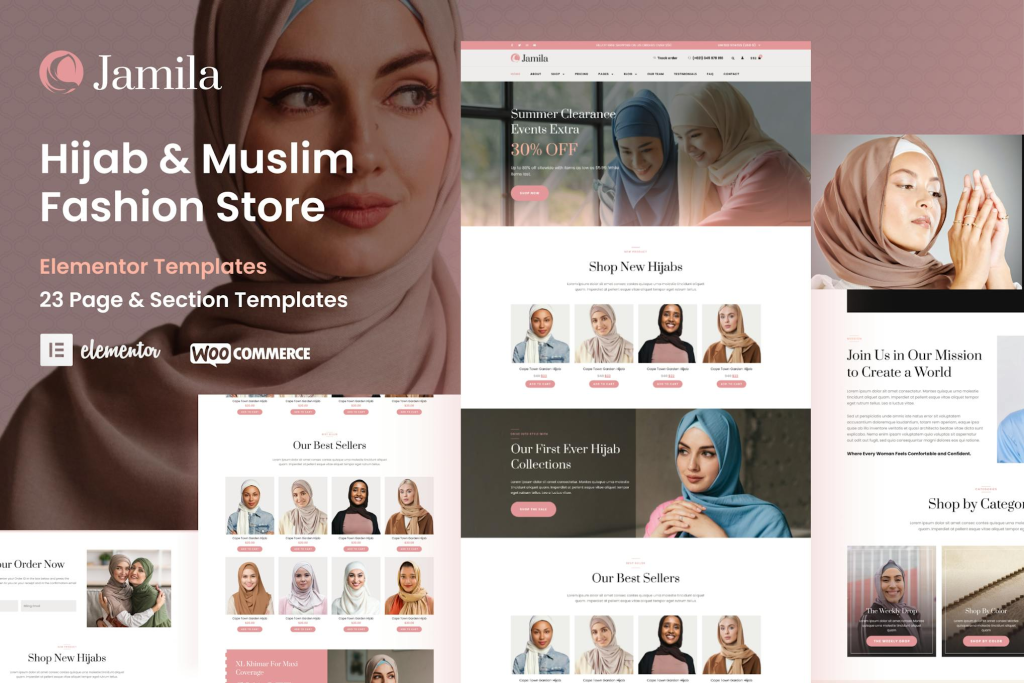 Jamila - Hijab & Muslim Fashion Store Elementor Pro Template Kit