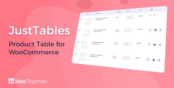 JustTables Pro – WooCommerce Product Table