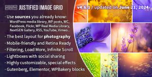 Justified Image Grid - Premium WordPress Gallery